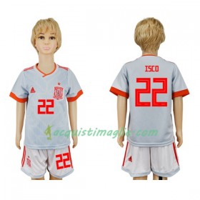 Divisa di Calcio Spagna Isco 22 Bambino Trasferta Mondiali 2018